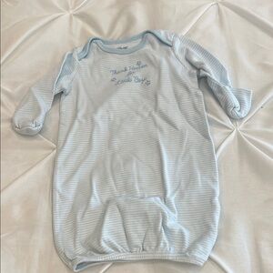 Little Me Soft Blue Striped Infant Gown size 0-3 months